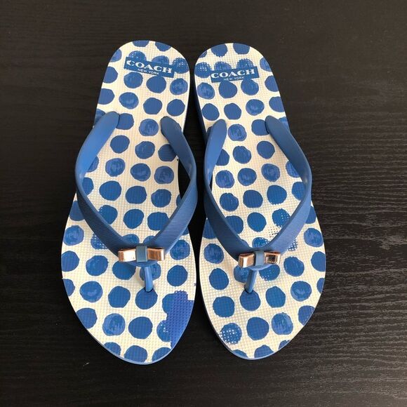 Coach blue bow Amel flip flops - Picture 2 of 7